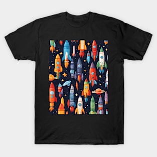 Cartoon Spaceship Spectacle T-Shirt